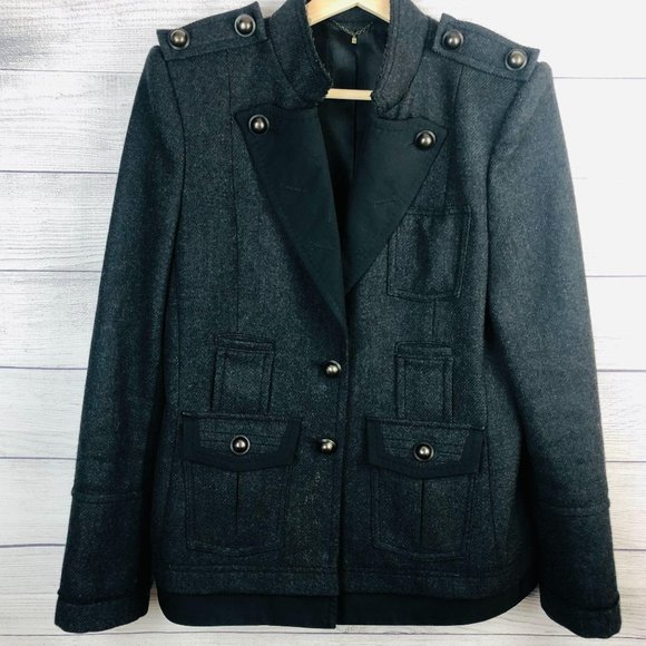 BCBGMaxAzria Jackets & Blazers - BCBG Max Azria Wool Blazer Gray Medium